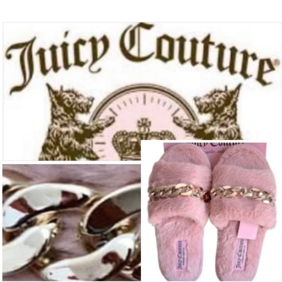 NWT Juicy Couture Pink Cozy House Shoe Slip-on Slippers Size 7/8 - Picture 7 of 7